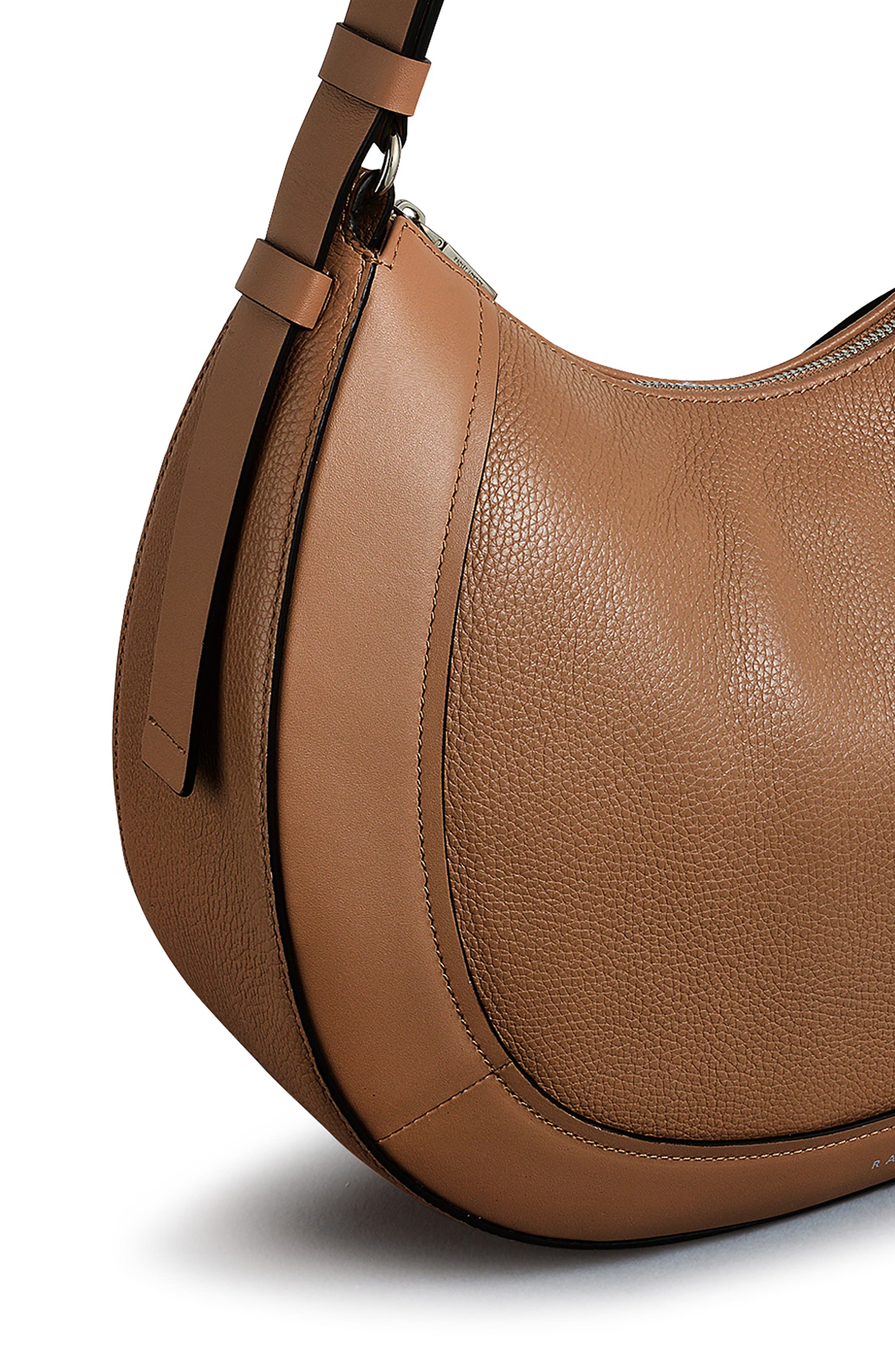 Radley Merchant Hall Large Leather Crescent Shoulder Bag, Alternate, color, Chai