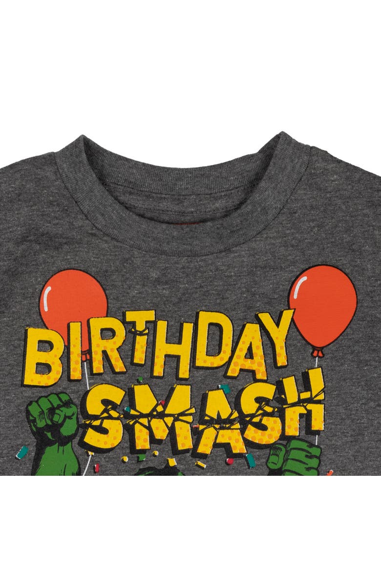 Avengers The Hulk Birthday T-Shirt, Alternate, color, Hulk Charcoal