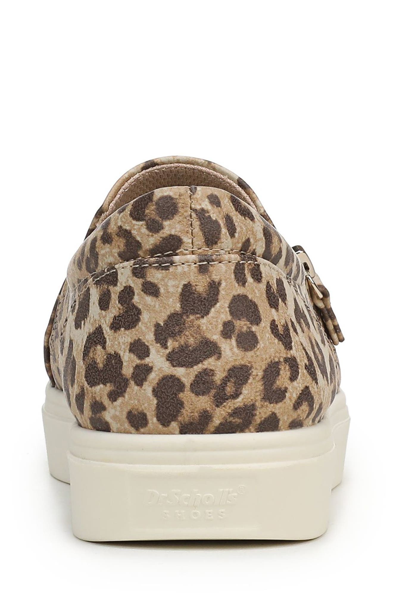 Dr. Scholl's Madison Zip Slip-On Sneaker, Alternate, color, Tan Leopard Faux Leather