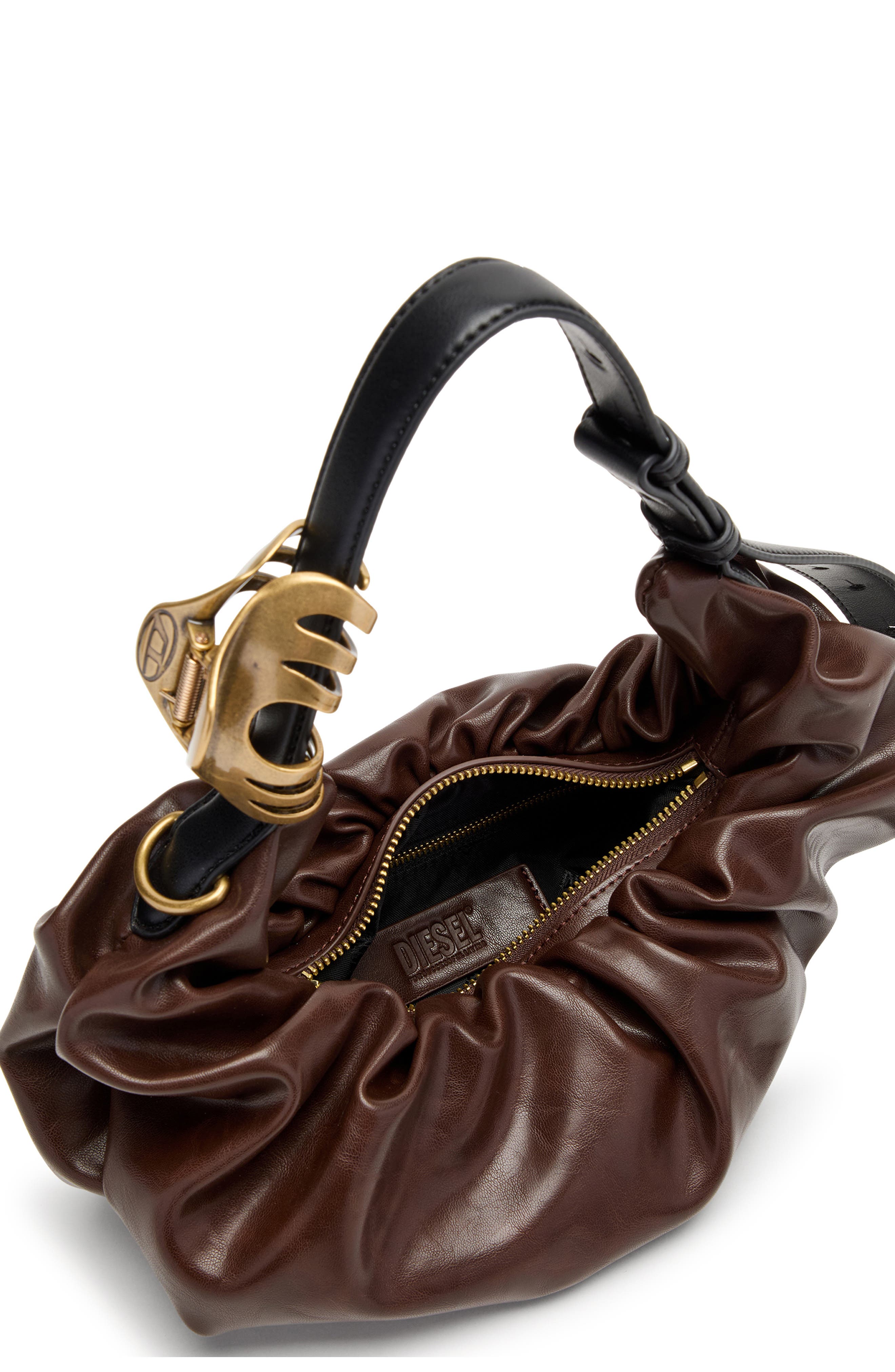 DIESEL<sup>®</sup> Grab-D-Small Scrunched Hobo Bag, Alternate, color, Chocolate