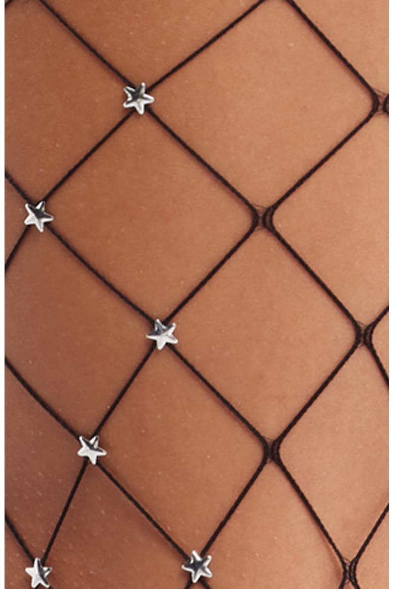 Starstruck Fishnet Tights, Alternate, color, BLACK