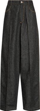 NACKIYÈ Borrowed High Waist Dark Denim Barrel Leg Pants