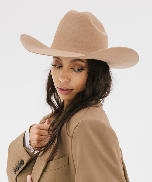 Gigi Pip Stylish Teddy Cattleman Hat In Brown