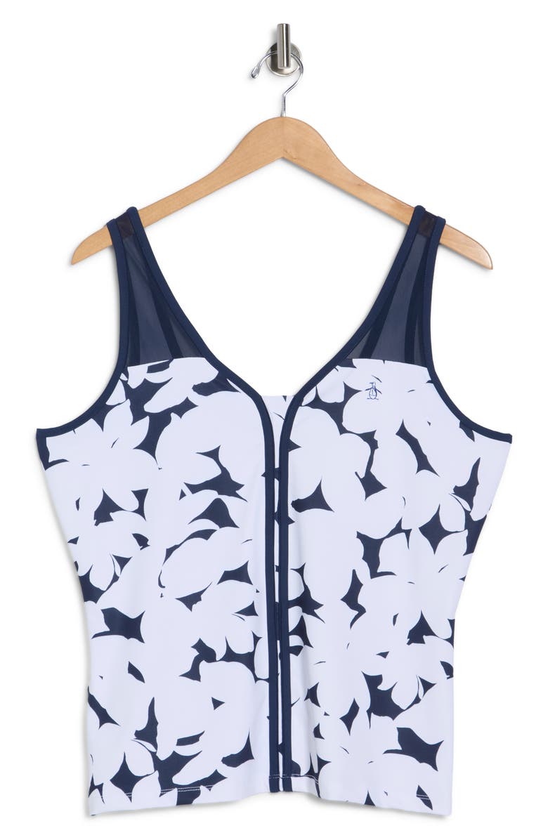 Original Penguin Riviera Floral Knit Tank, Main, color, Black Iris