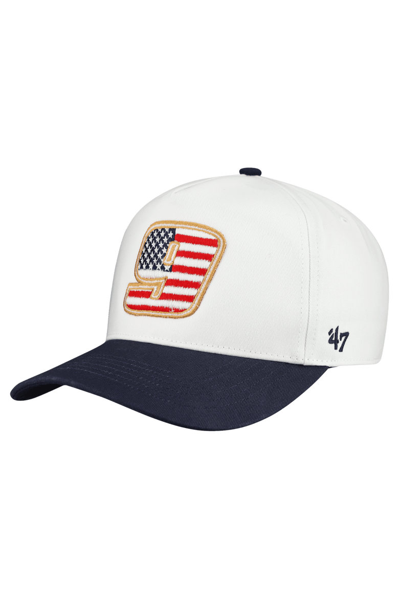 Men's '47 White Chase Elliott Flag Fill Two-Tone Team Adjustable Hitch Hat, Main, color, White