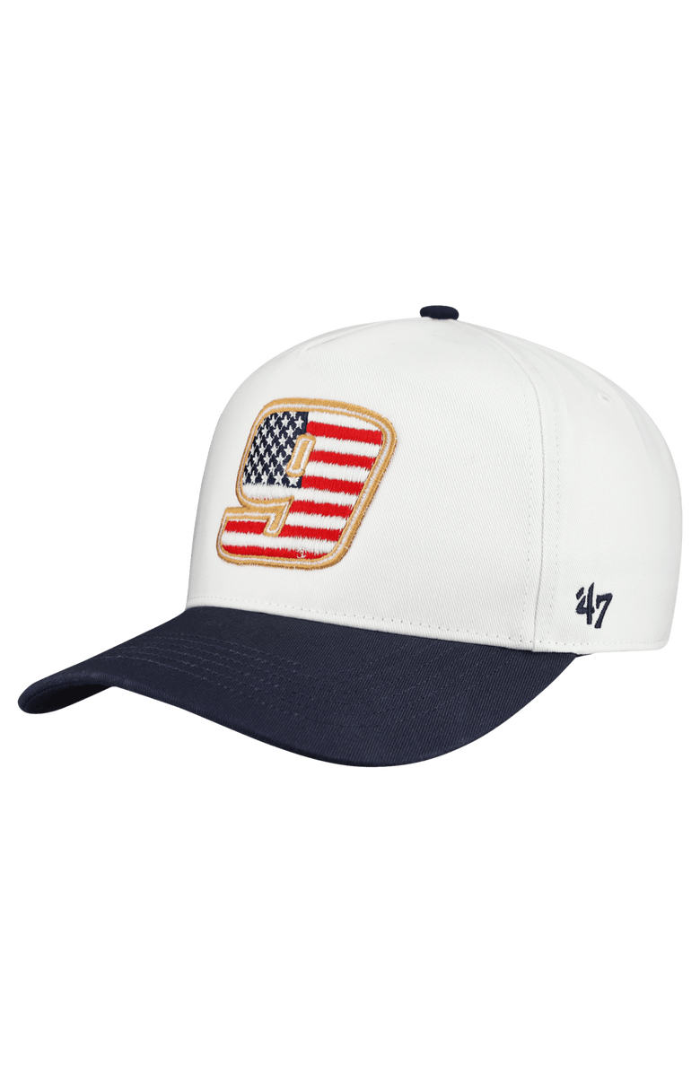 '47 Men's '47 White Chase Elliott Flag Fill Two-Tone Team Adjustable Hitch Hat, Main, color, White