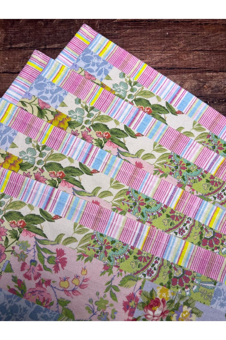 Garden Collage Patchwork Placemats, Set of 4, Alternate, color, Green