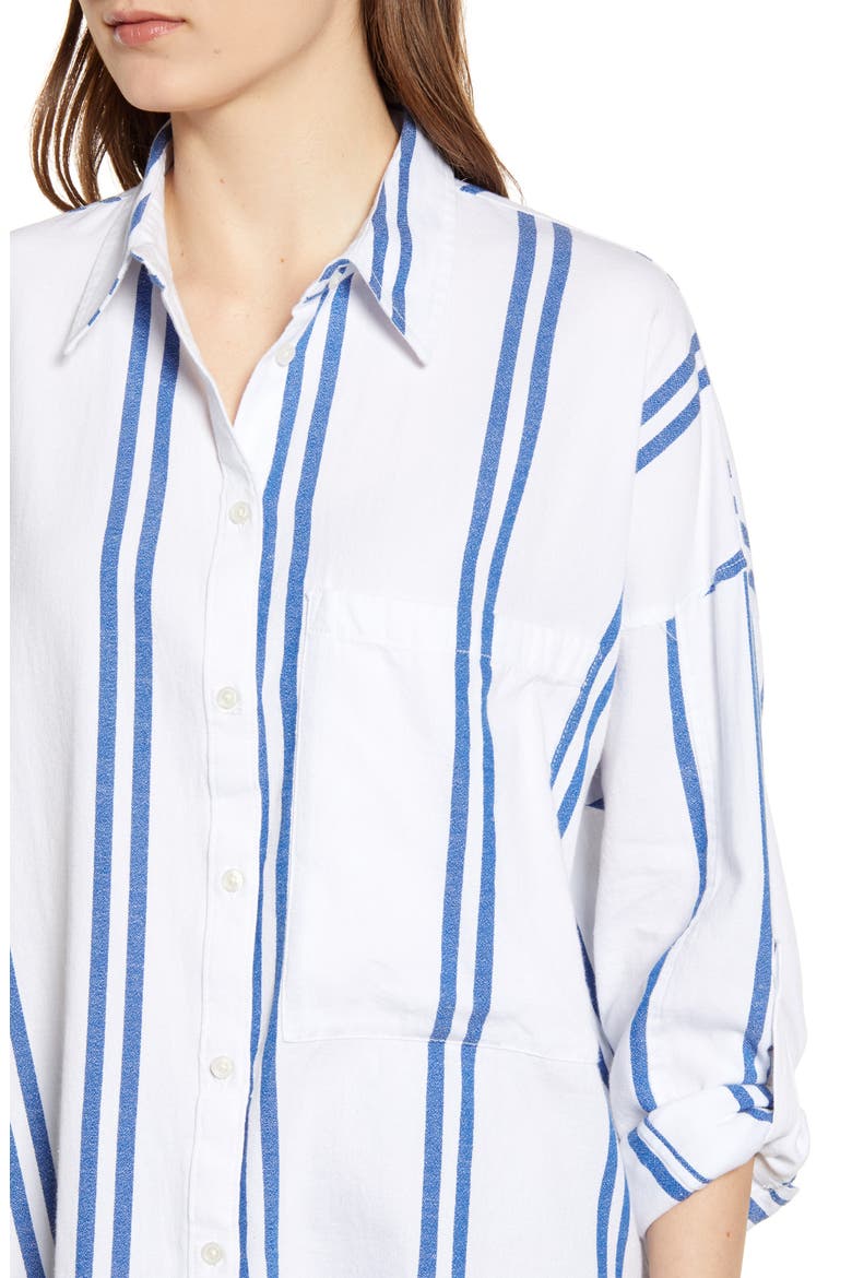Oversize Stripe Shirt, Alternate, color, WHITE