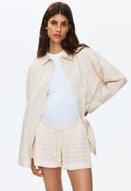 H&M Mama Pointelle-knit Drawstring Shorts