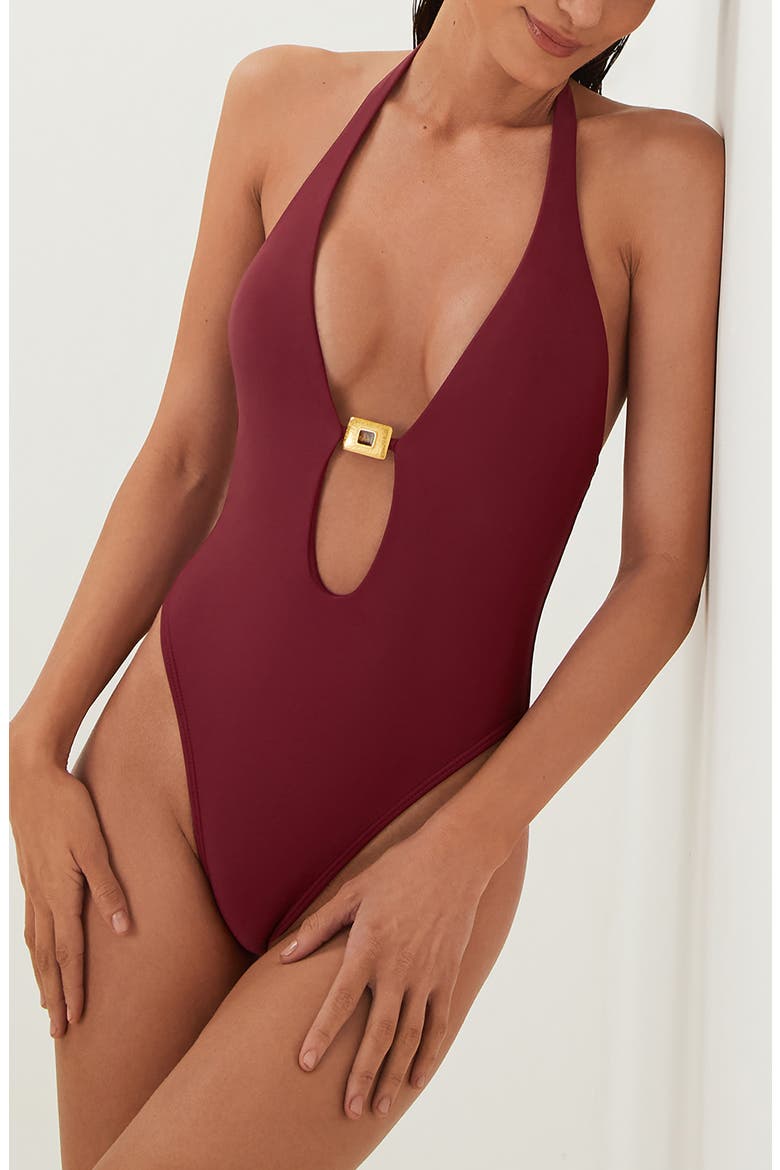 Liza Cutout One-Piece Swimsuit, Main, color, RED