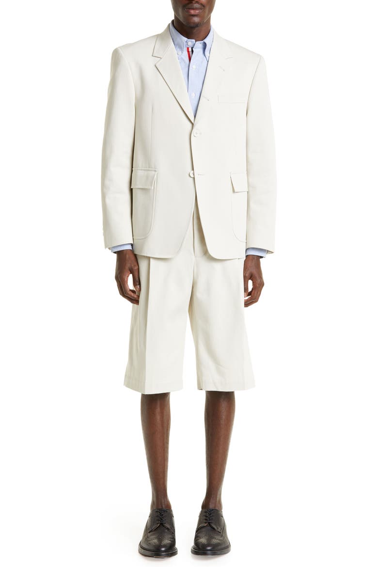 Unconstructed Straight Fit Sport Coat, Alternate, color, NATURAL WHITE