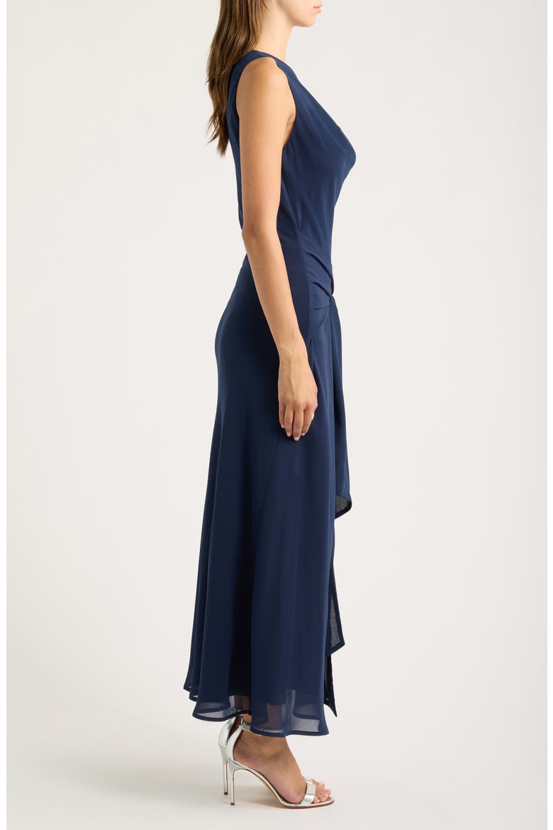 Oriane Front Tie Maxi Dress, Alternate, color, NAVY