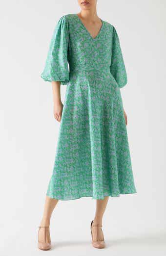 LK Bennett Lola Birch & Blossom Print Midi Dress