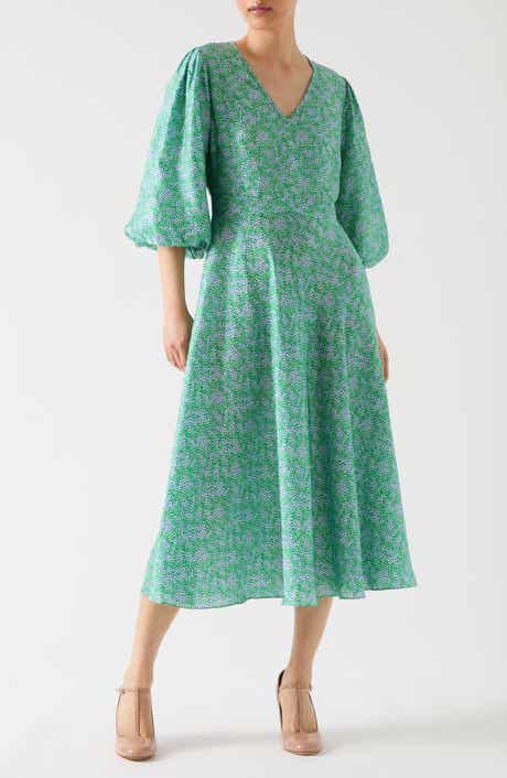 LK Bennett Lola Birch & Blossom Print Midi Dress