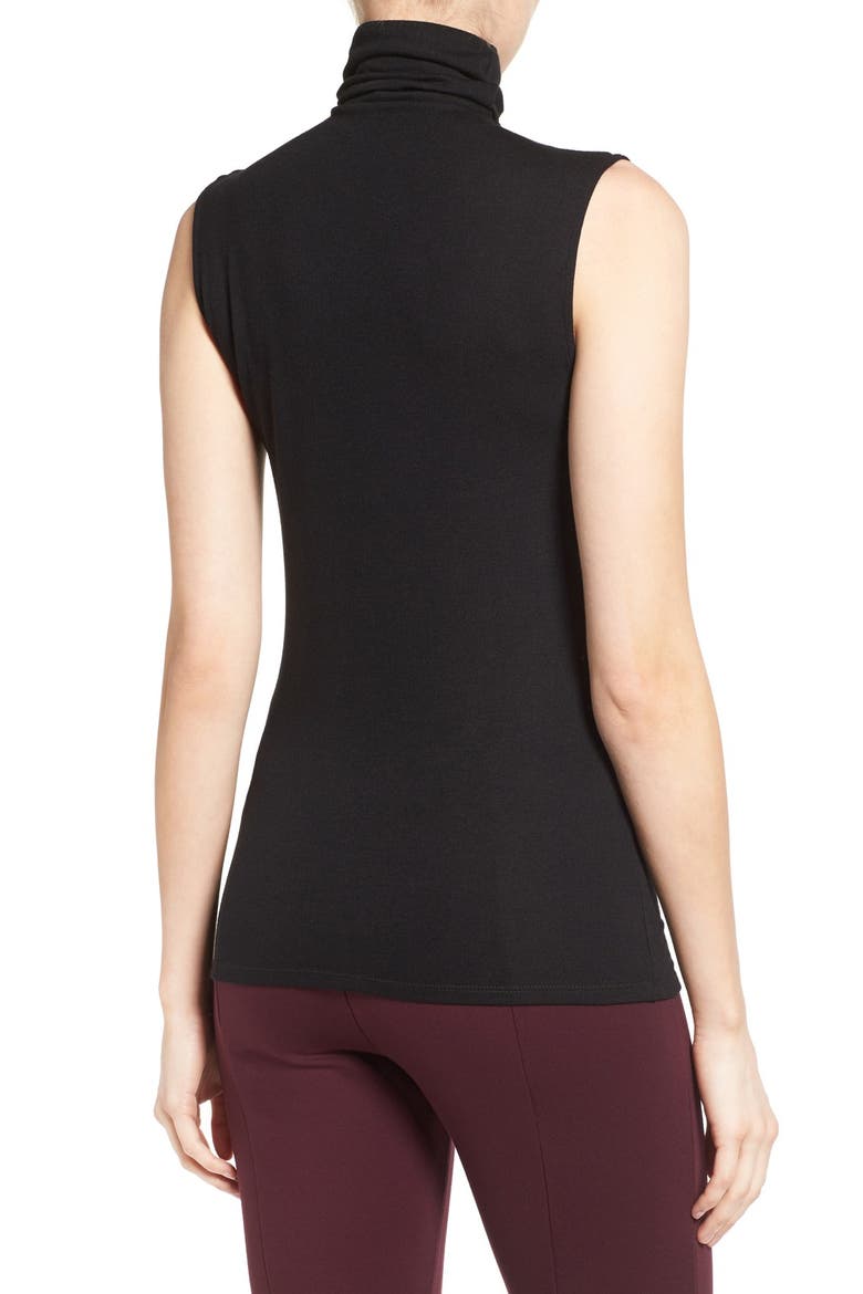 Scrunch Funnel Neck Shell, Alternate, color, BLACK