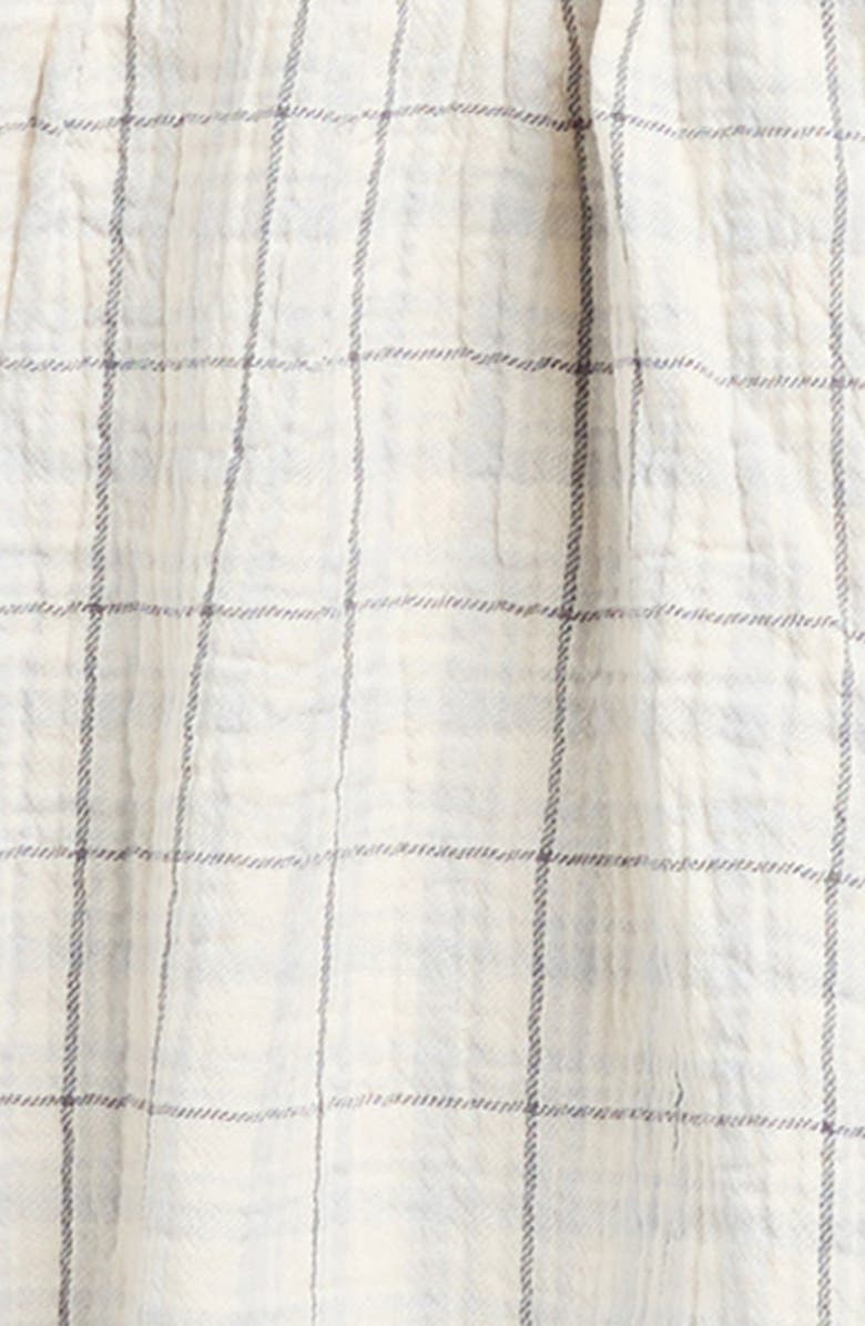 QUINCY MAE Alina Plaid Ruffle Organic Cotton Dress with Bloomers, Alternate, color, Blue