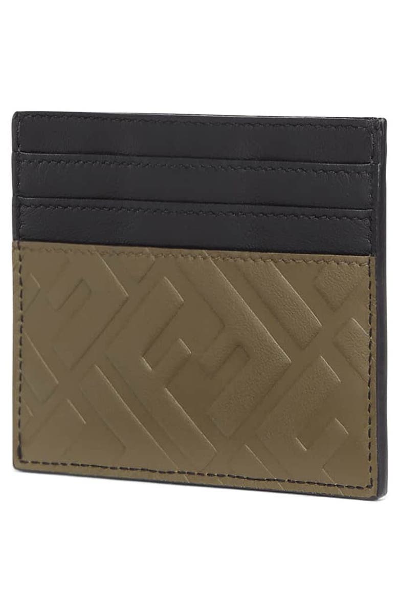Fendi Leather Card Case, Alternate, color, 