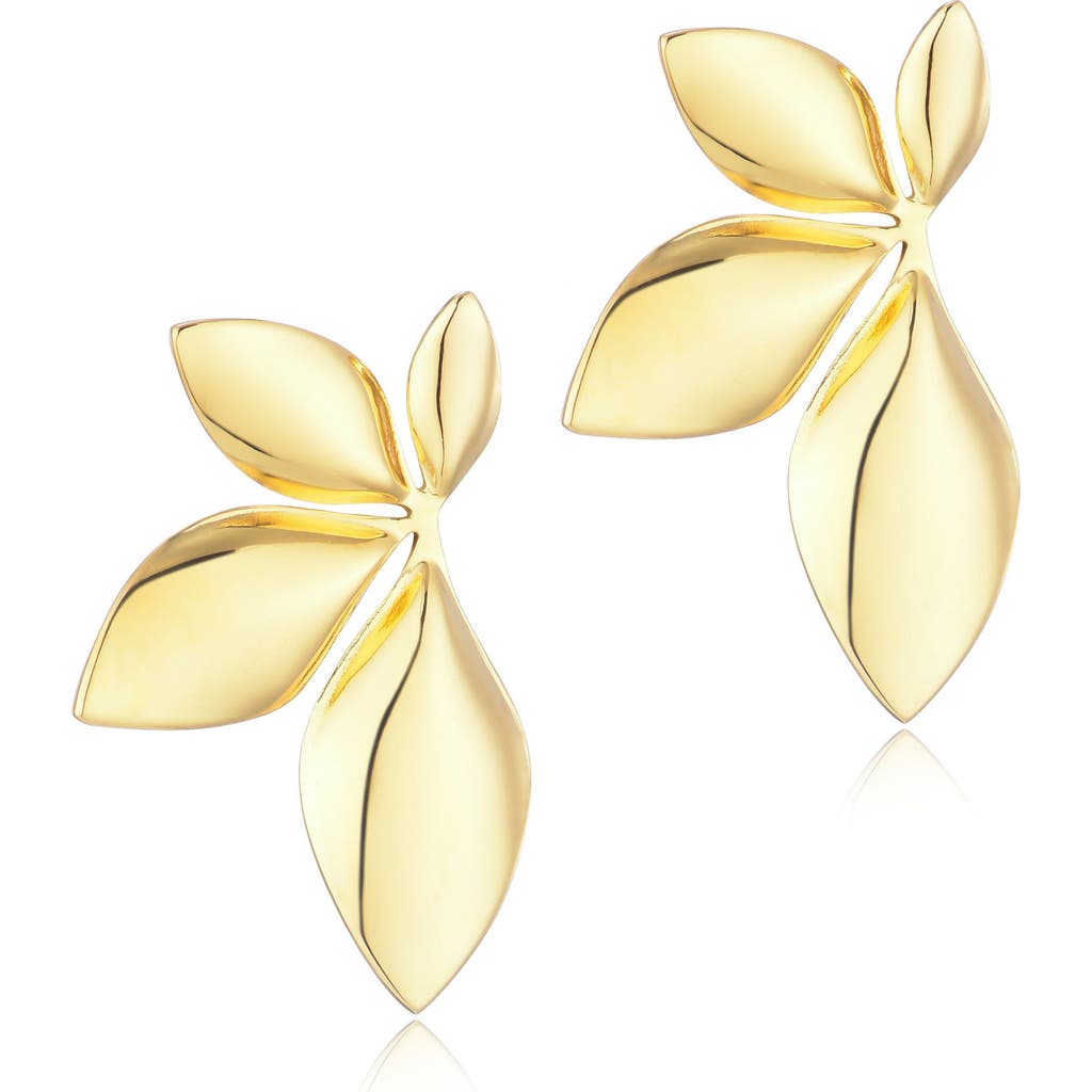 Adornia Flower Stud Earrings In Gold