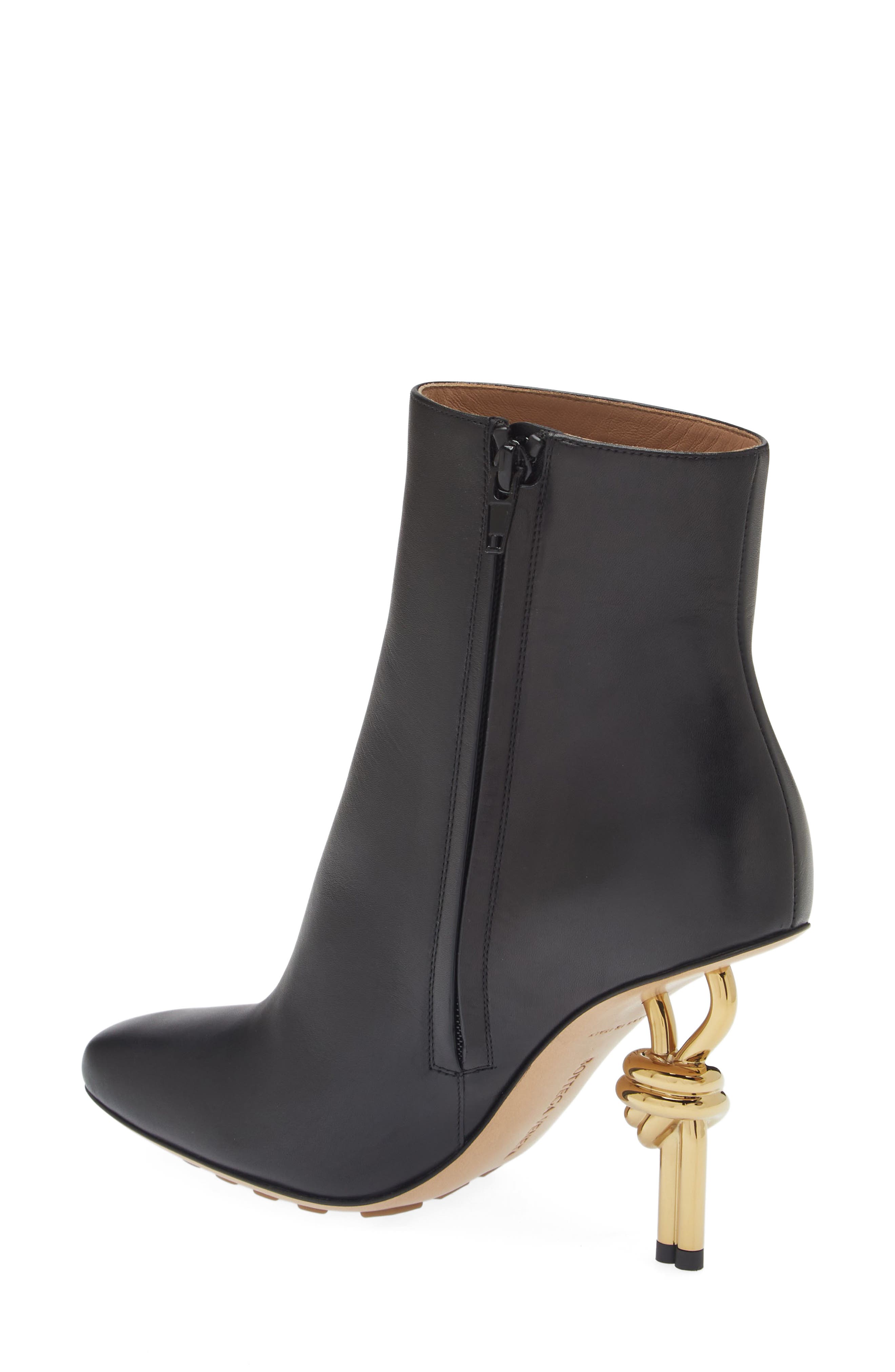 Bottega Veneta Knot Heel Bootie, Alternate, color, Black
