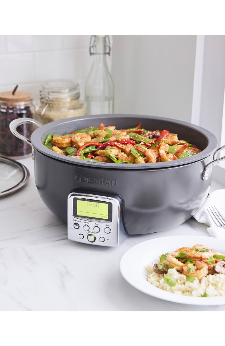 GreenPan Elite 6-Quart Essential Smart Skillet, Alternate, color, Graphite