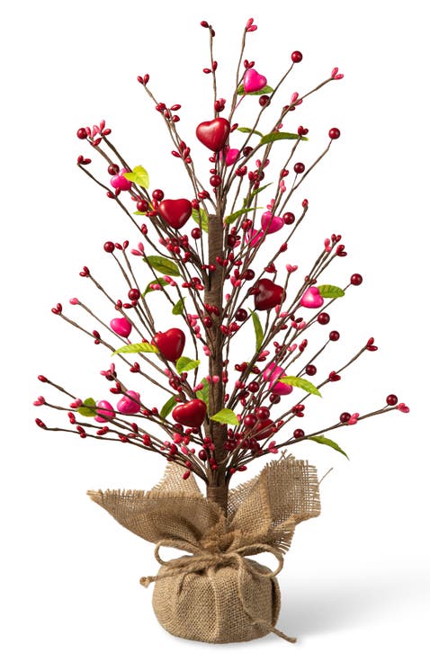 20"H Valentine's Berry Heart Table Tree
