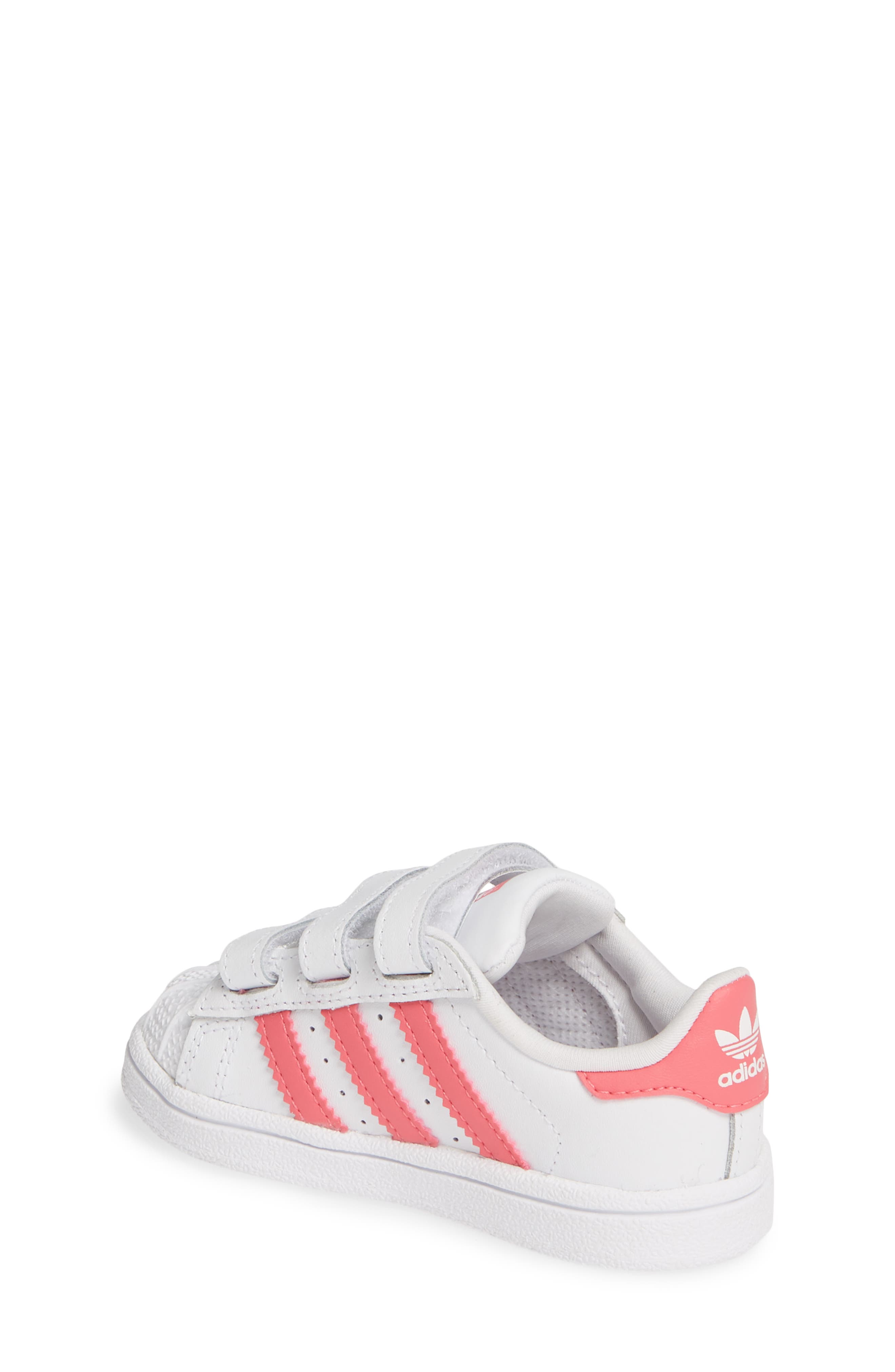 Superstar Sneaker, Alternate, color, WHITE/ REAL PINK/ REAL PINK
