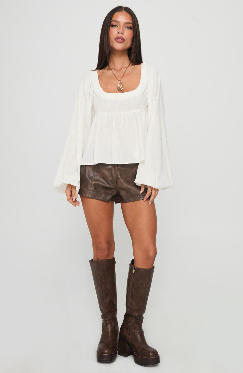 Princess Polly Benjie Long Sleeve Top, Alternate, color, White