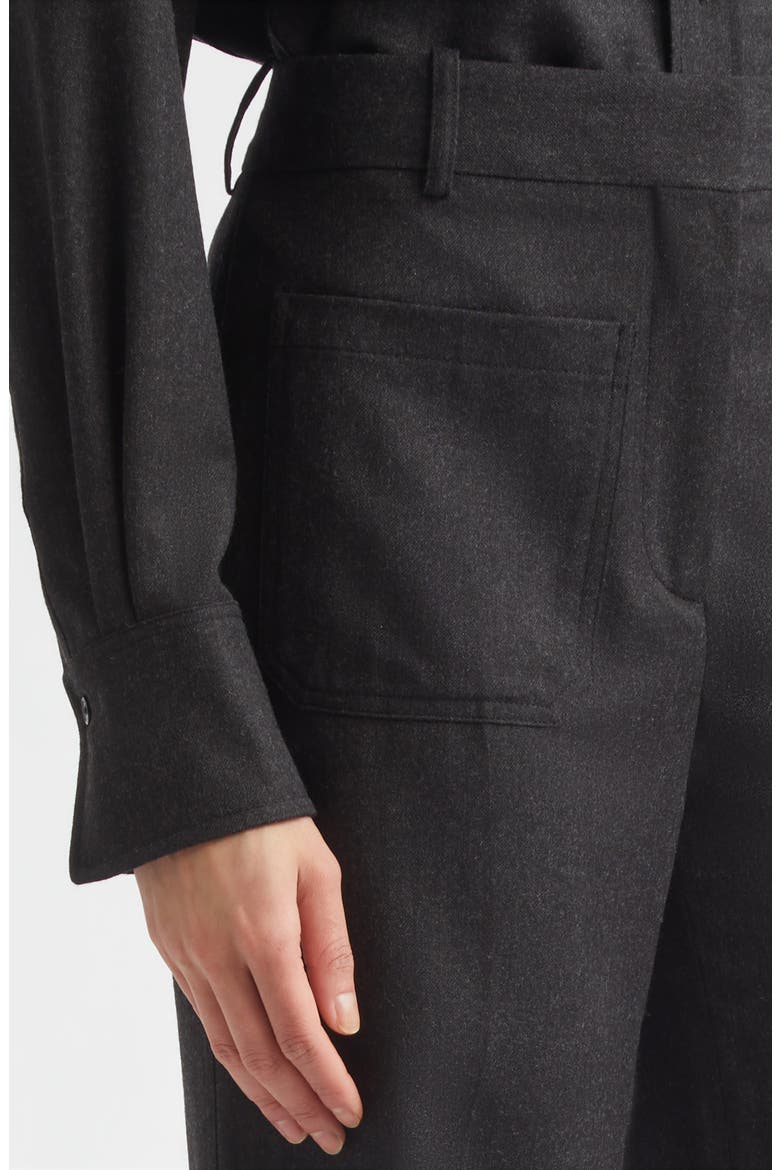 Alina High Waist Wool Flare Trousers, Alternate, color, DARK GREY MELANGE