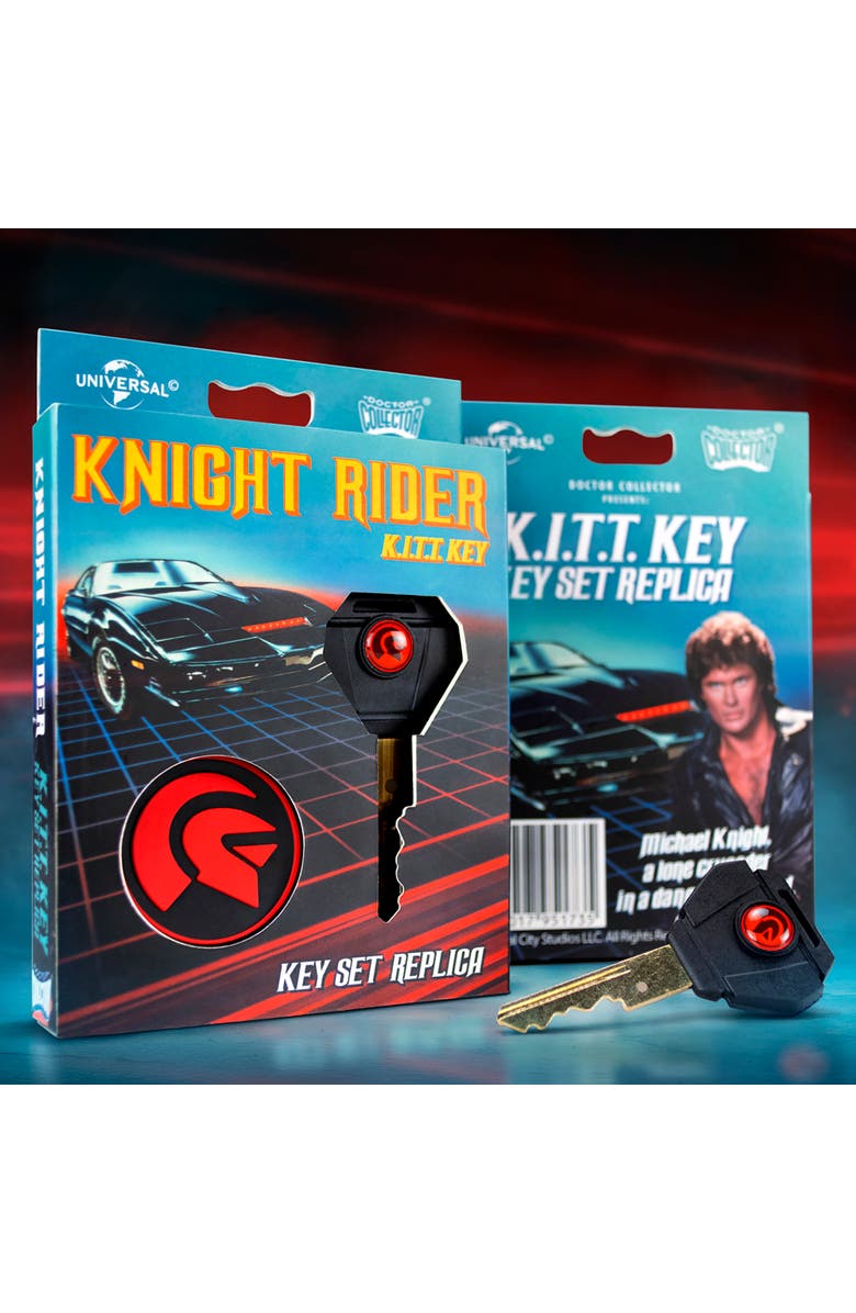 Doctor Collector Knight Rider K.I.T.T Key Set Replica, Includes Keychain, Alternate, color, Multicolored