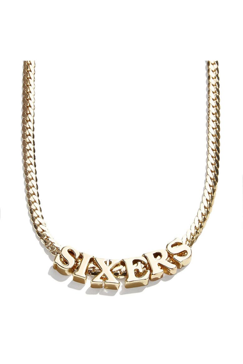 Philadelphia 76ers Team Chain Necklace, Alternate, color, Gold