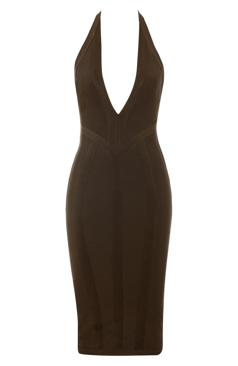 HOUSE OF CB The Birthday Midi Bandage Dress, Alternate, color, Chocolate