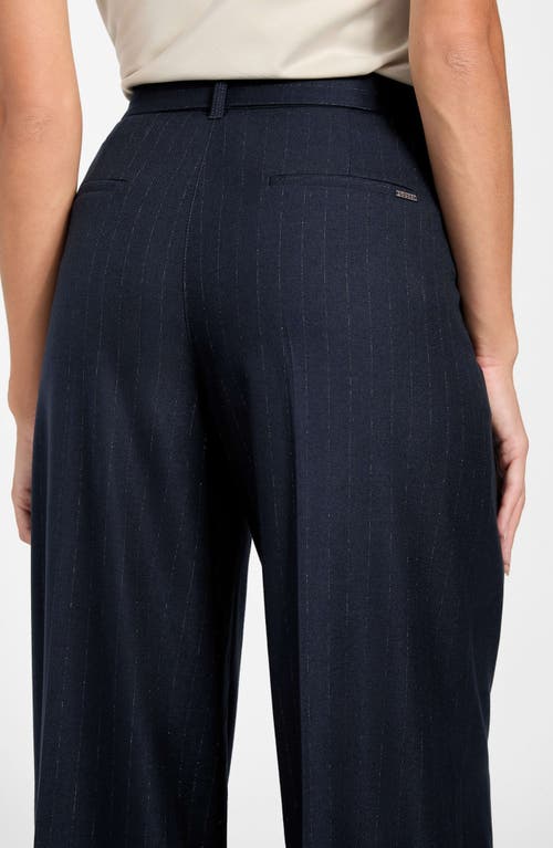 Guess Zanita Pinstripe Wide Leg Pants In Blue