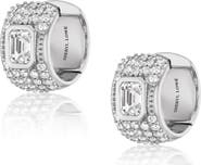 Sheryl Lowe White Crystal Diamond Wide Huggie