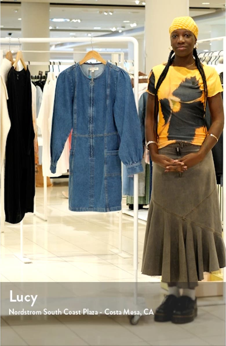 Highgate Long Sleeve Denim Minidress, sales video thumbnail