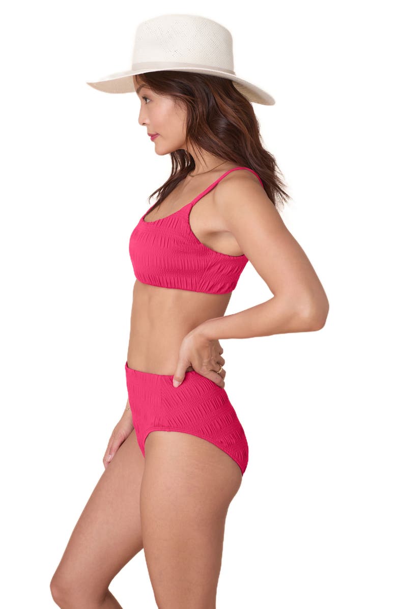 Andie High Waist Bikini Bottoms, Alternate, color, Bright Begonia