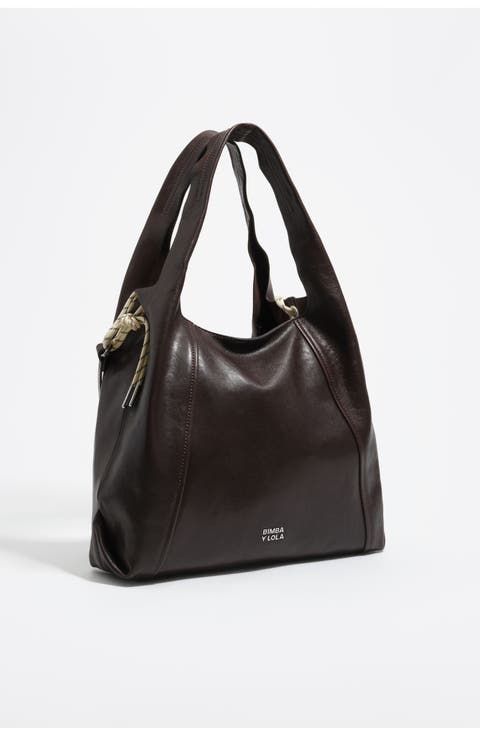 Large Leather Paper Bag