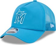 New Era Men's New Era Blue Miami Marlins 2026 Batting Practice Apex 9FORTY Adjustable Trucker Hat