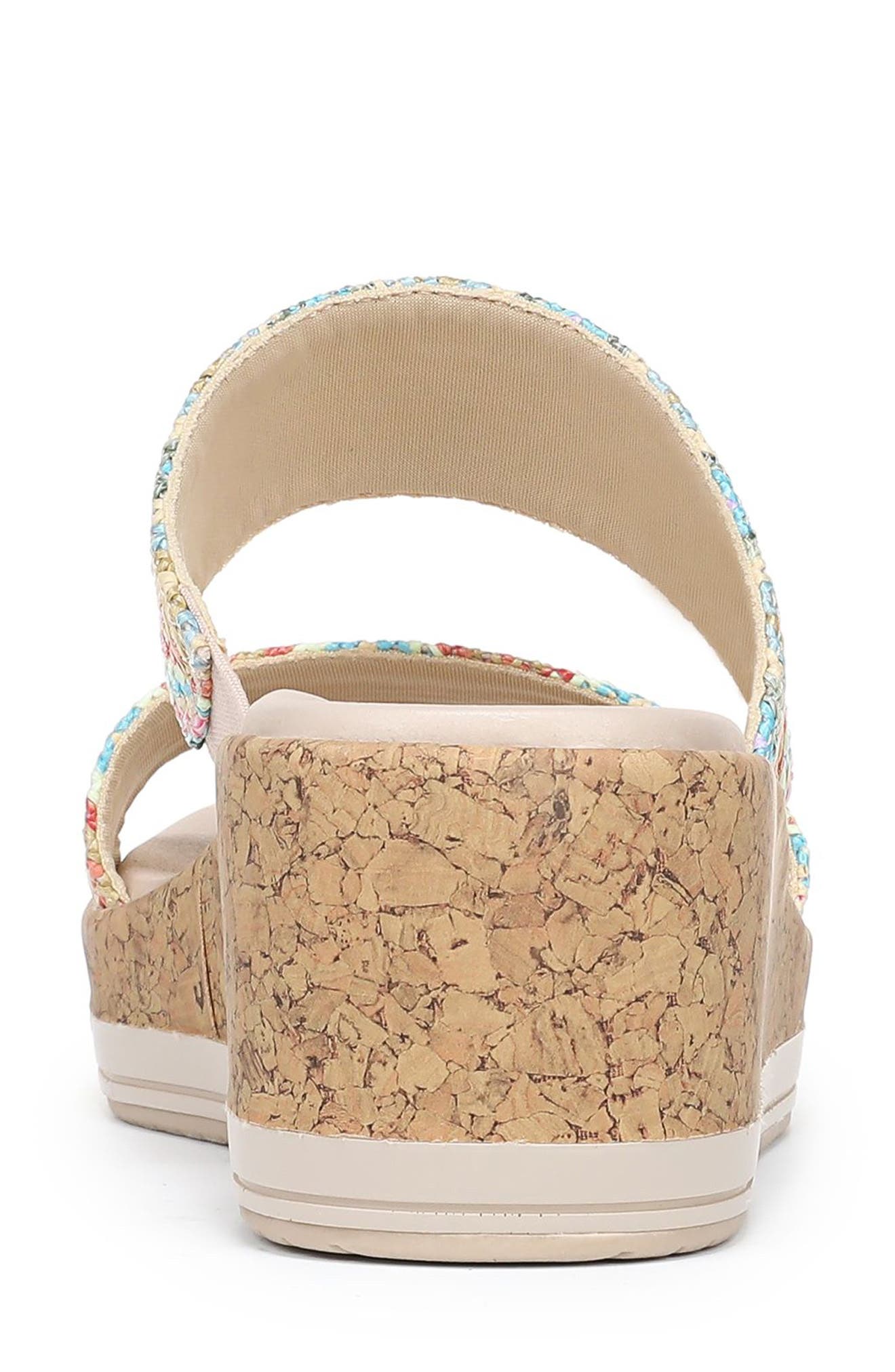 Resort Platform Slide Sandal, Alternate, color, IVORY MULTI