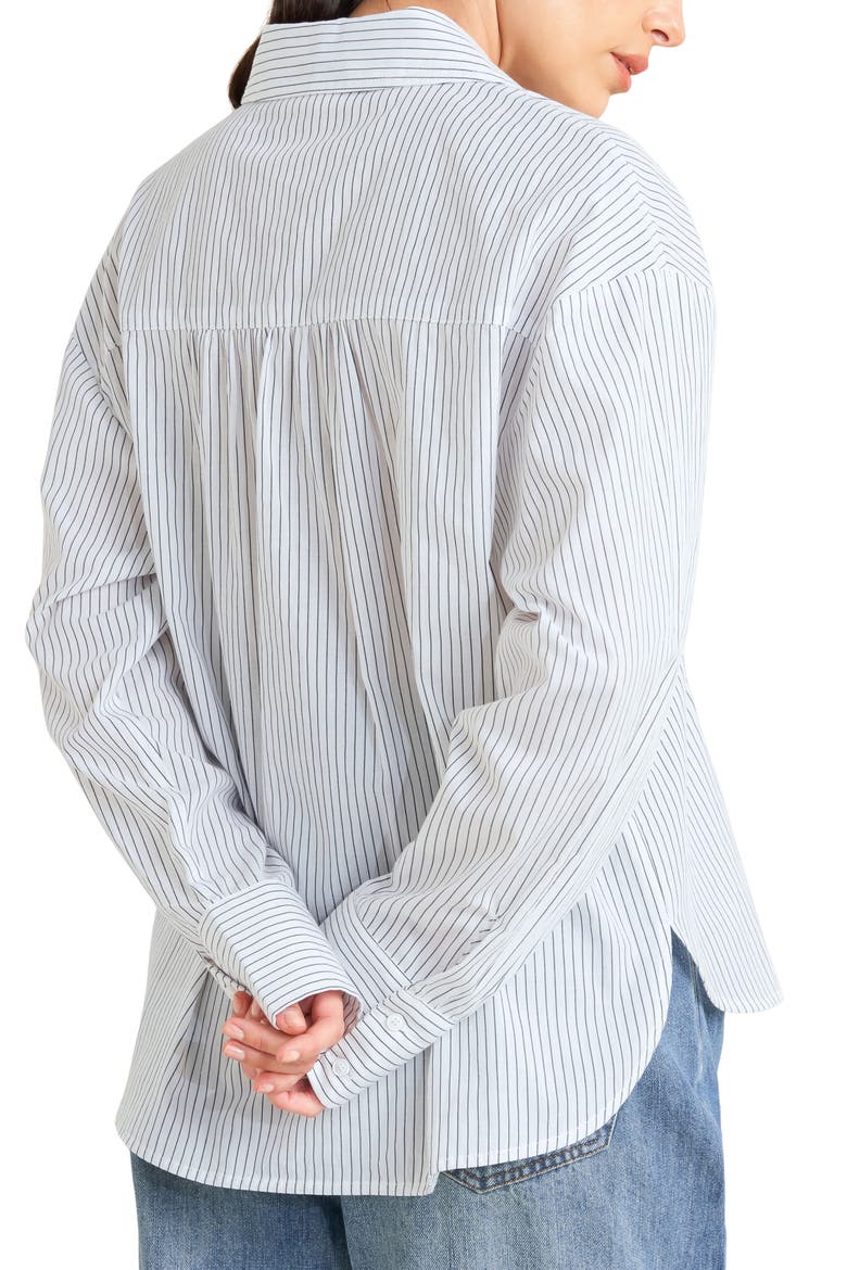 Tuxedo Long Sleeve Shirt, Alternate, color, WHITE/ CHARCOAL