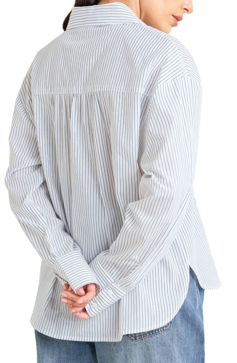 FREEMARKET Tuxedo Long Sleeve Shirt, Alternate, color, White/ Charcoal