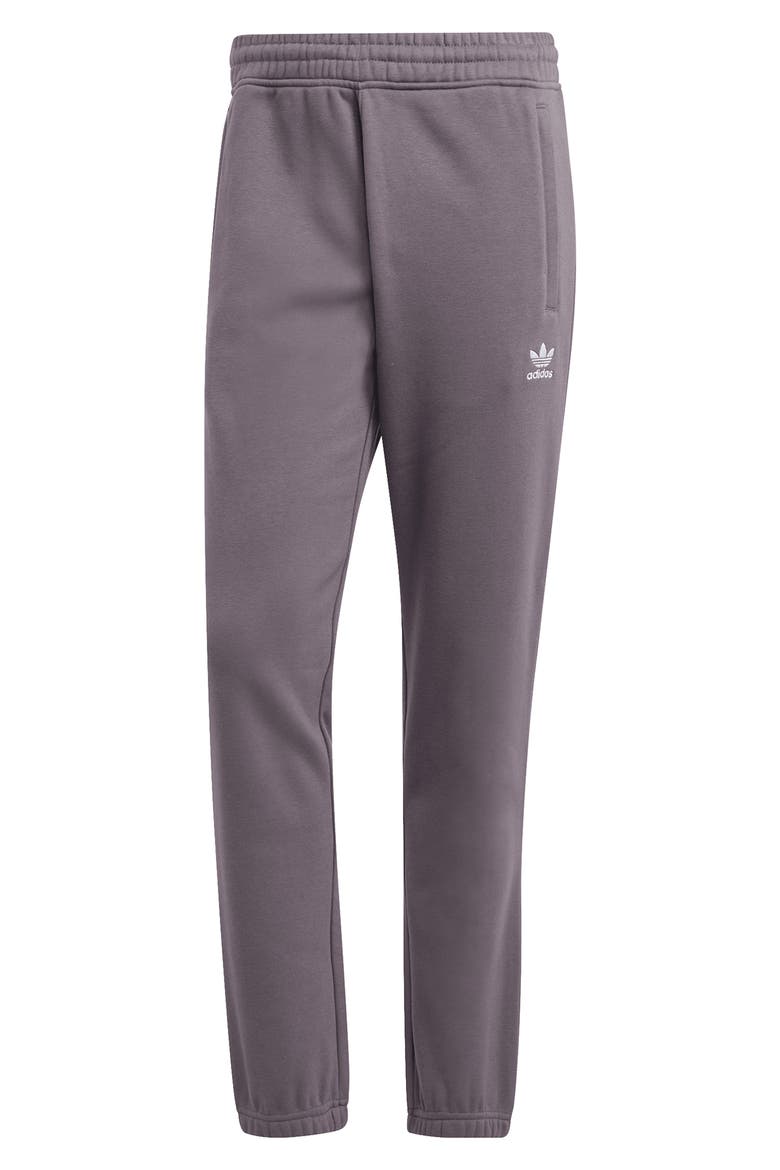 Essentials Trefoil Fleece Joggers, Alternate, color, GREY STRATA