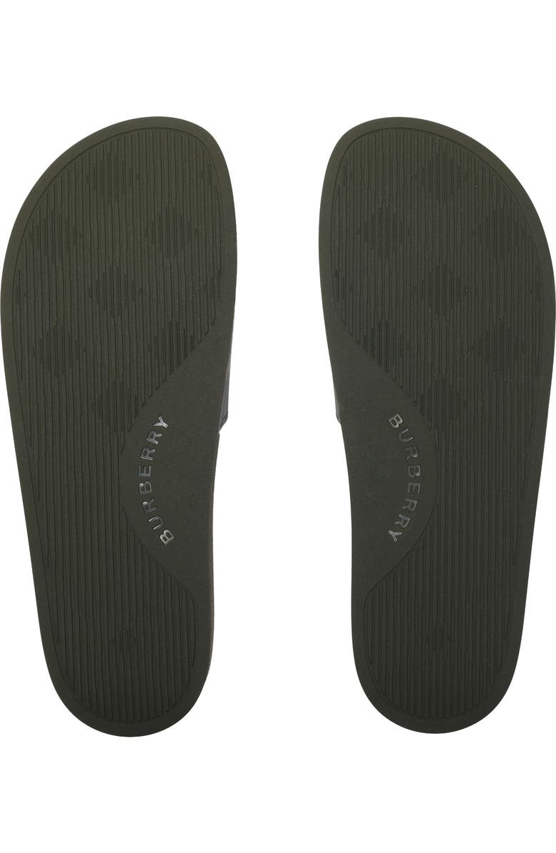 Burberry Check Slides, Alternate, color, Thicket Green