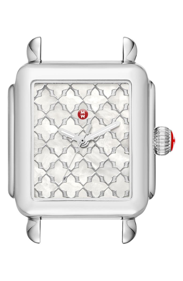 MICHELE Deco Mosaic Square Watch Head, 33mm x 35mm, Main, color, 