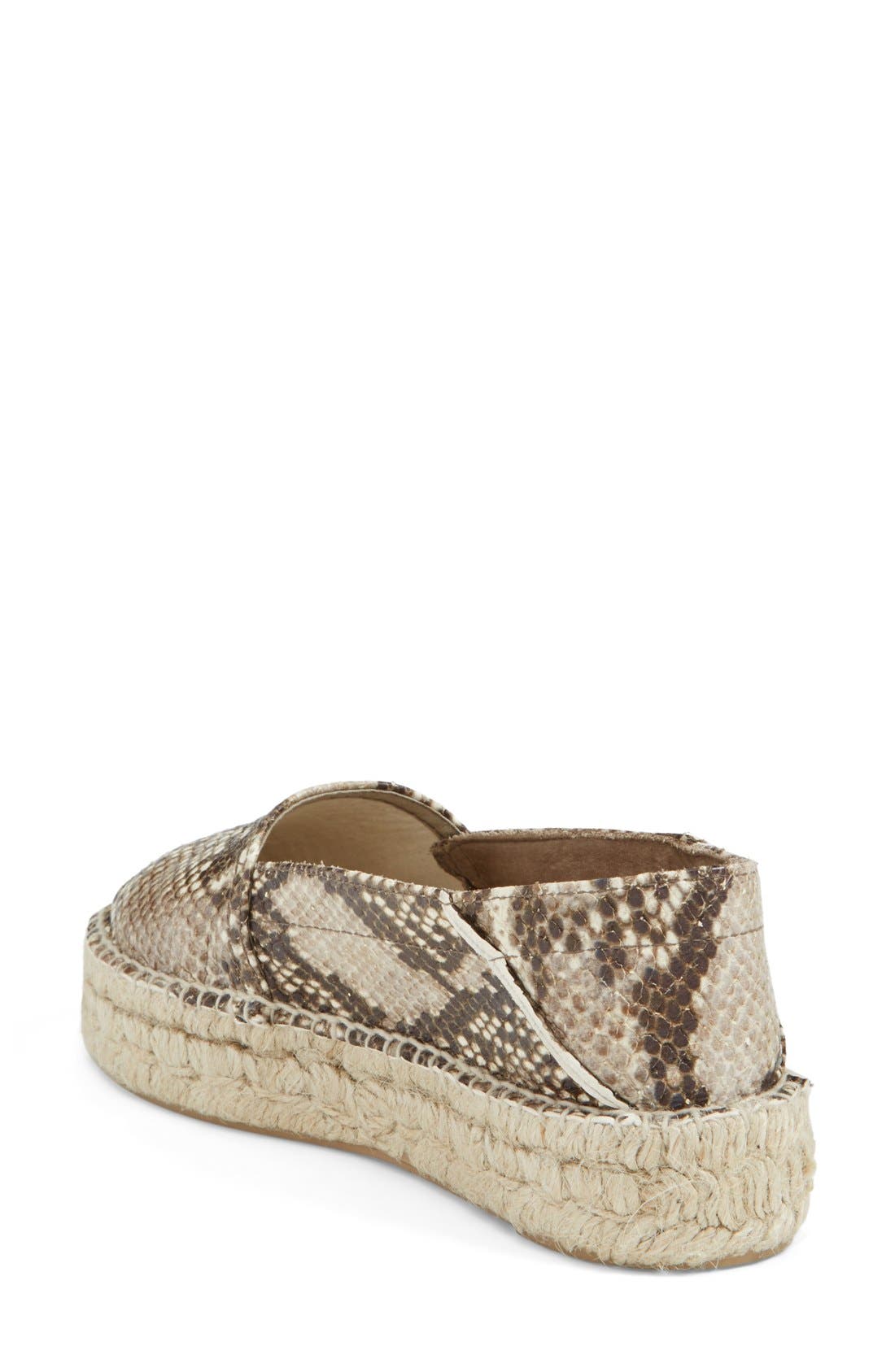 Diane von Furstenberg 'Tilly' Snake Embossed Espadrille Flat, Alternate, color, 