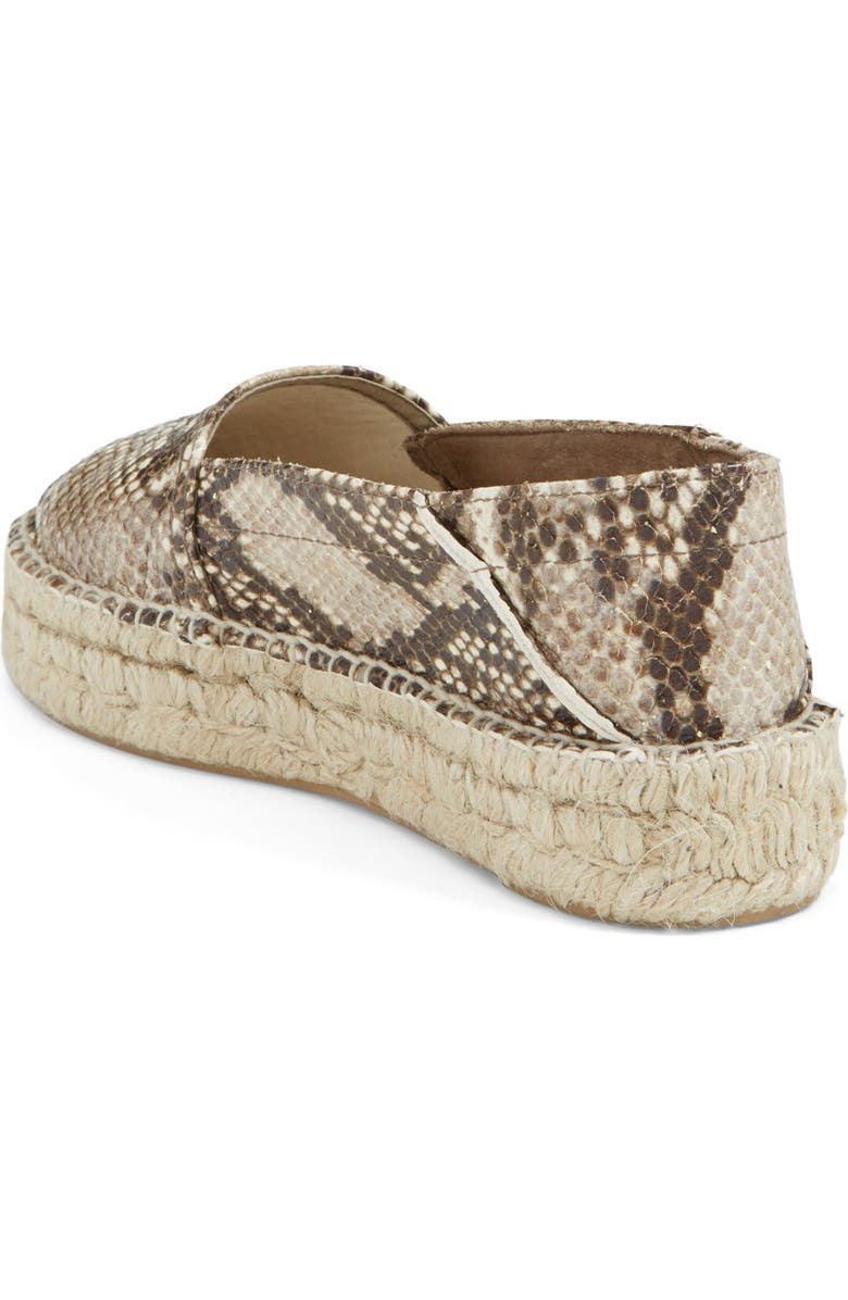 Diane von Furstenberg 'Tilly' Snake Embossed Espadrille Flat, Alternate, color,