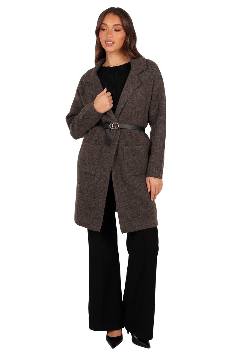 Petal & Pup Skylar Open Front Longline Cardigan, Alternate, color, Brown