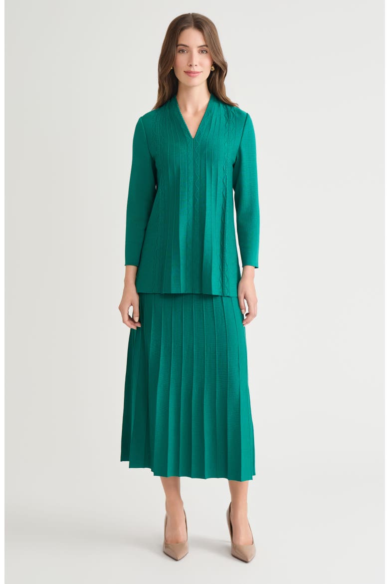 Tonal Multi Stitch Flared Soft Knit Tunic, Alternate, color, Everest