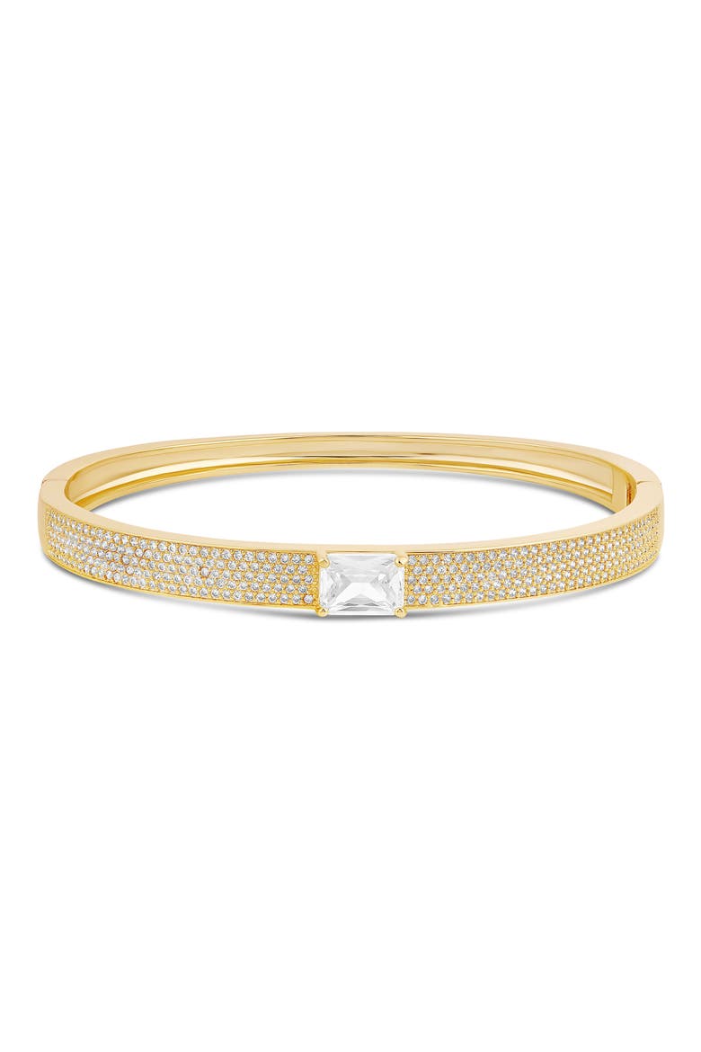 Pavé Center Stone Bangle, Main, color, CLEAR