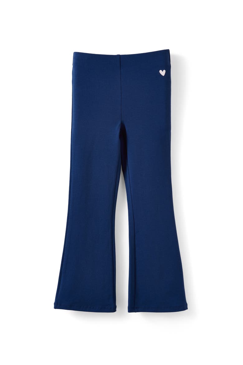 Kid's Essential Flare Legging, Main, color, Denim Navy Pink Heart