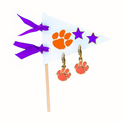 Clemson University Pennant Pair Earring Set